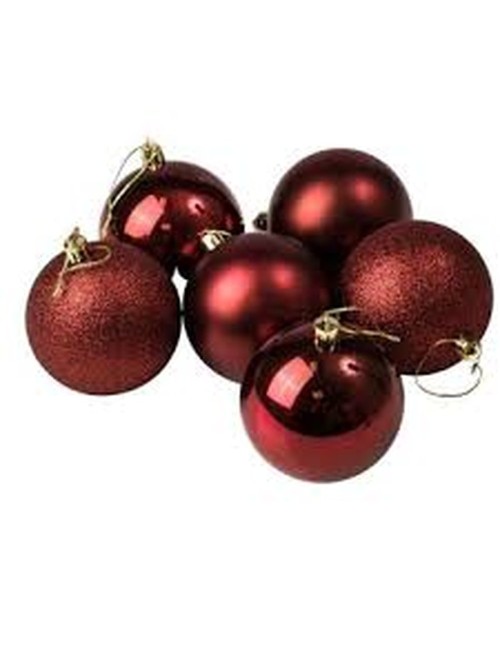 Set De 6 Boule De Noel Burgundy