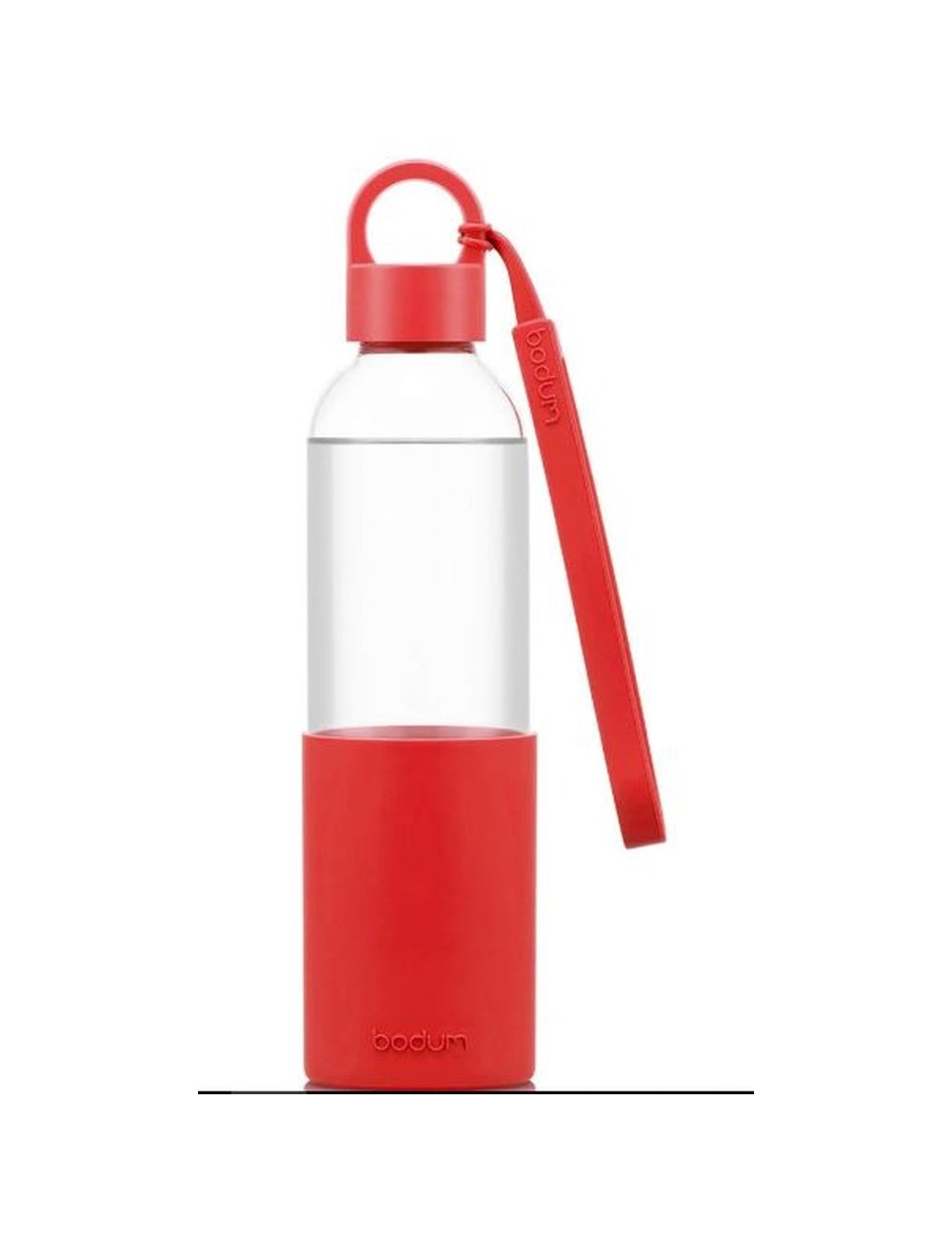 Melior Gourde À Emporter En Verre, Manchon Silicone Couleur, Bouchon À Vis Rouge