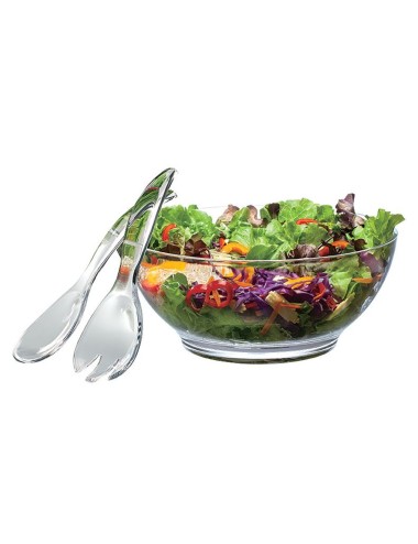 Saladier 32 Cm + Couverts Transparents
