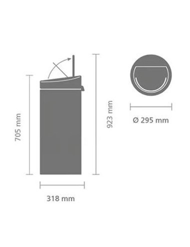 Poubelle Touch Bin 30L Matt Black