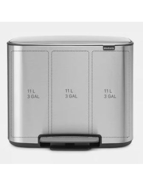 Poubelle À Pédale Bo 
3 X 11 Litres - Matt Steel Fingerprint Proof