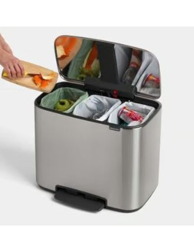 Poubelle À Pédale Bo 
3 X 11 Litres - Matt Steel Fingerprint Proof