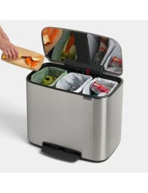Poubelle À Pédale Bo 
3 X 11 Litres - Matt Steel Fingerprint Proof