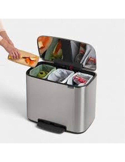 Poubelle À Pédale Bo 
3 X 11 Litres - Matt Steel Fingerprint Proof