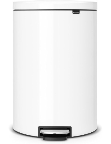 Poubelle À Pédale Flateblack Blanc 30L