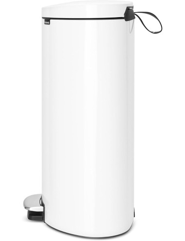 Poubelle À Pédale Flateblack Blanc 30L