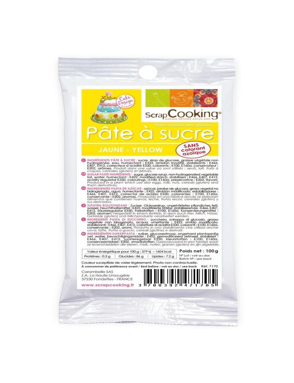 Pâte À Sucre Jaune 100G