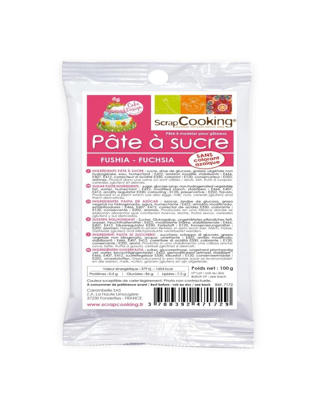 Pâte À Sucre Rose Fuchsia 100G
