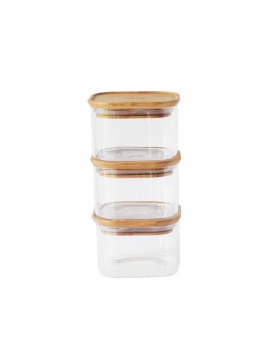 Set De 3 Boites Carré En Verre