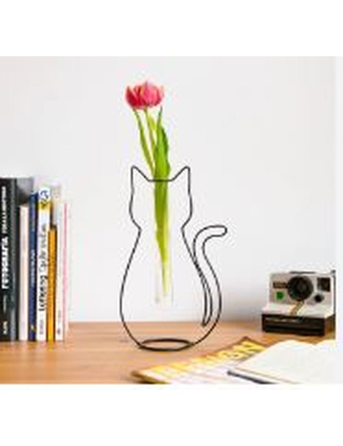 Vase Cat Silhouette Noir