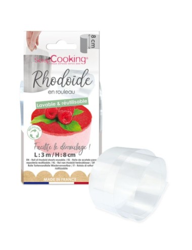 Ruban Rhodoide Entremets L : 3 m H : 8 cm.