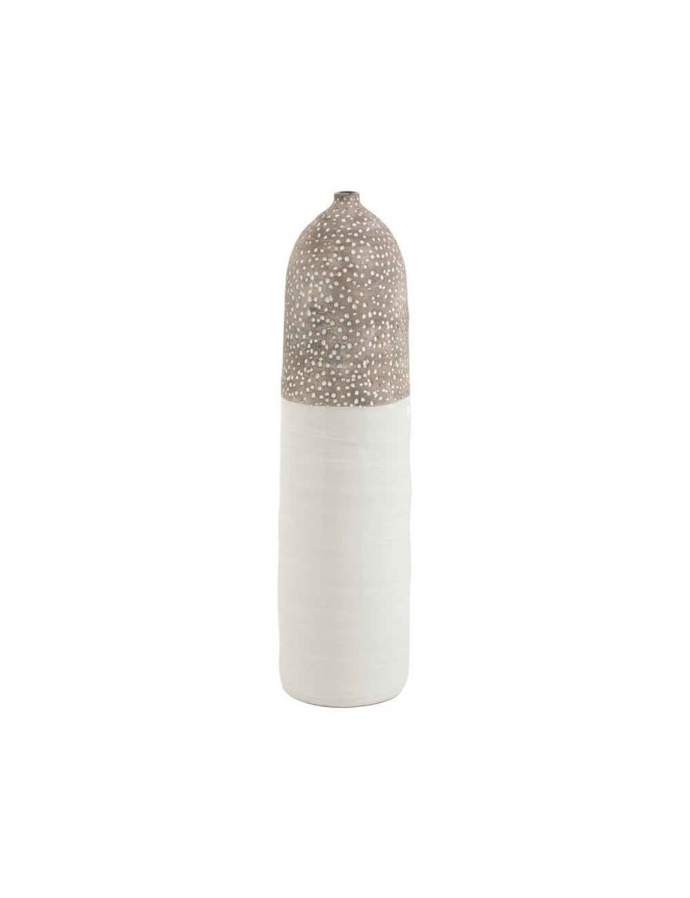 Vase Pois Céramique Marron-Blanc L