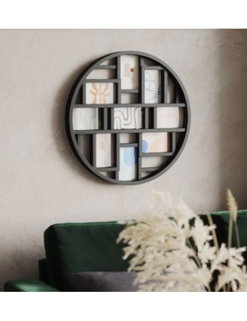 Cadre Photo Rond Luna Noir