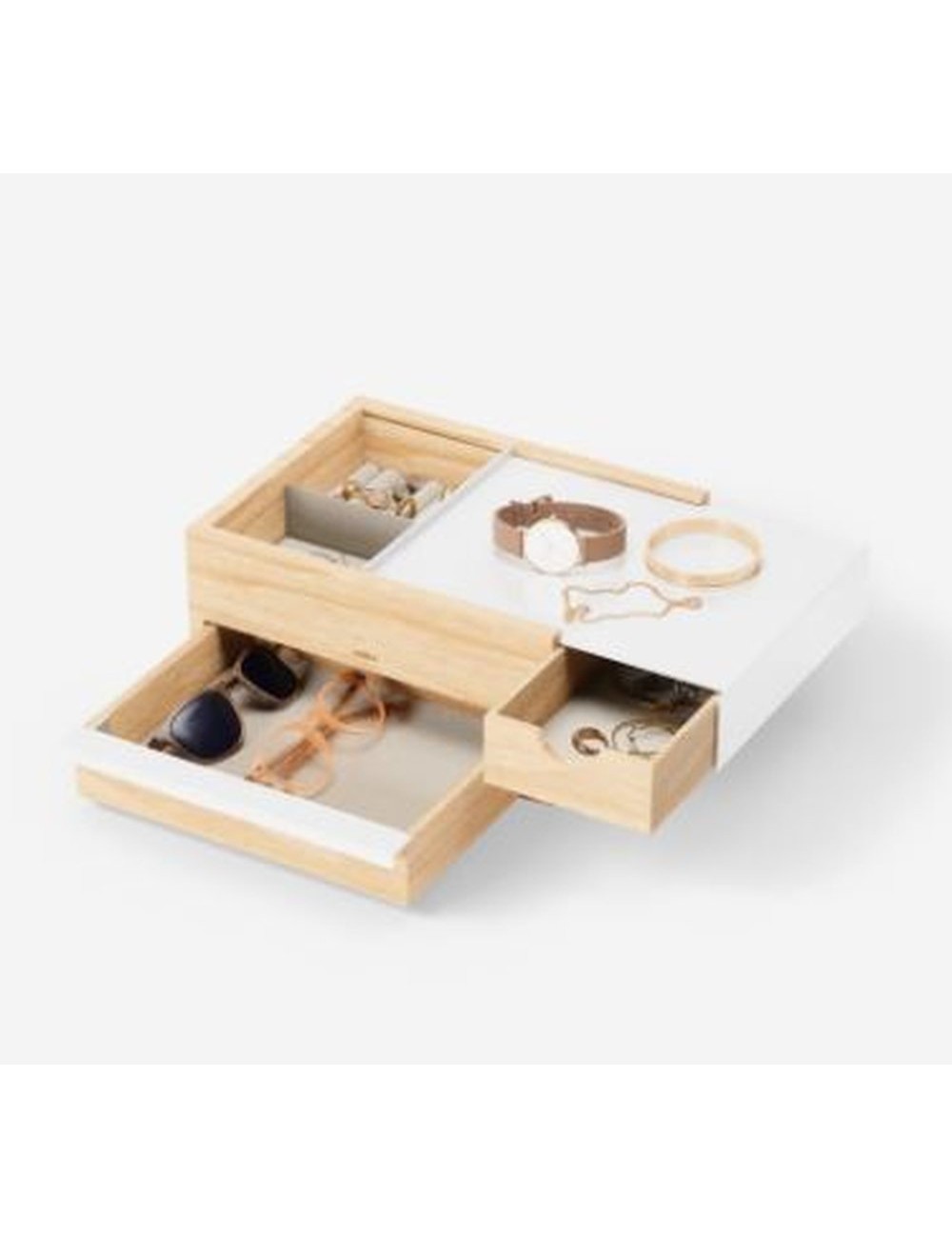 Boîte À Bijoux Blanc/Naturel
