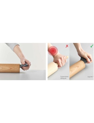 Rouleau à pâtisserie ergonomique gris Grip-Pin