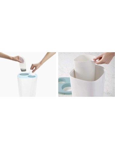 Poubelle de Tri Salle de Bain 8L Bleu Split