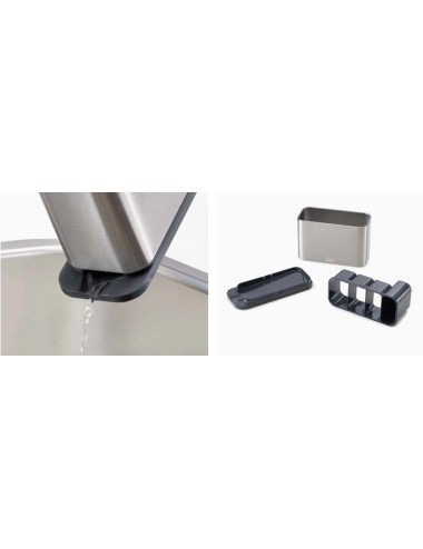 Egouttoir Porte Couverts Et Ustensiles Pour Évier De Cuisine Avec Drainage, Rangement Cuisine, Acier Inoxydable
