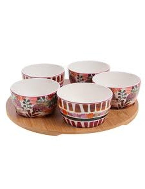 Coffret Plat 5 Bols Mayra Rose