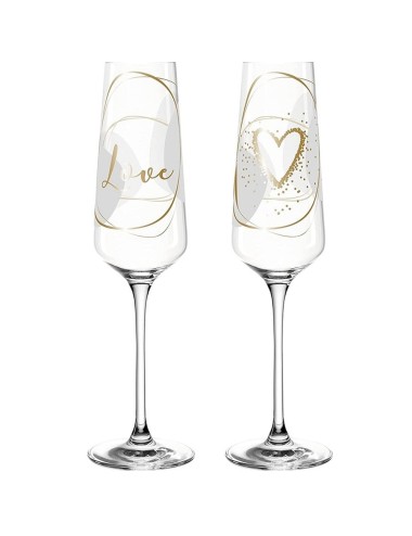 Coffret Cadeau 2 Flutes A Champagne 280 Ml Love - Leonardo