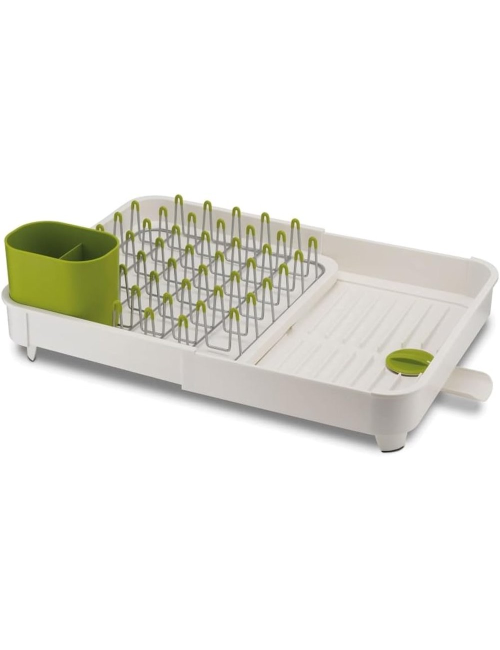 Égouttoir À Vaisselle Extensible Avec Bec D'Égouttage - Blanc Cassé/Vert