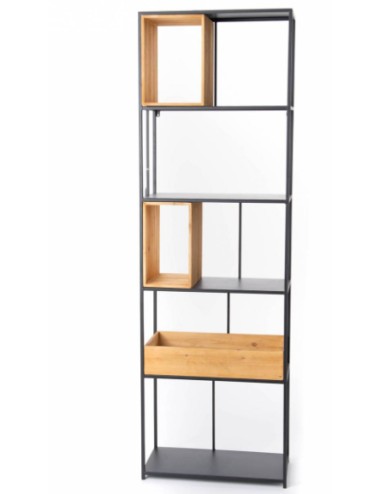 ETAGERE METAL/BOIS H190