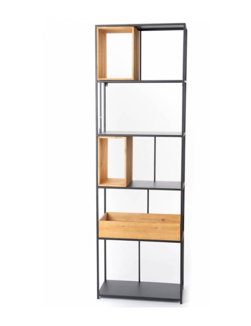 ETAGERE METAL/BOIS H190