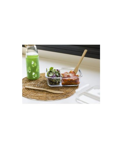 BOITE RECTANGULAIRE EN VERRE COMPARTIMENTEE ETANCHE - 1450ML