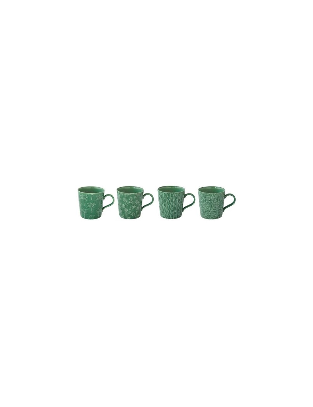 COFFRET 4 MUGS 398 CL EN PROCELAINE TROPICANA