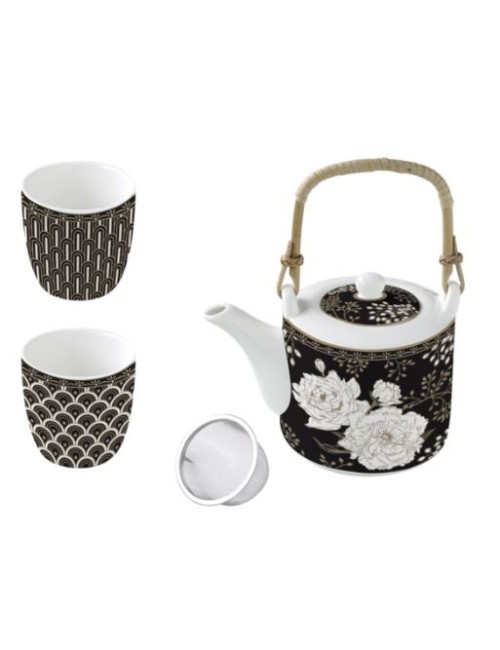 COFFRET THEIRE 60CL AV FILTRE INOX 2 GOBELETS PORCELAINE 
