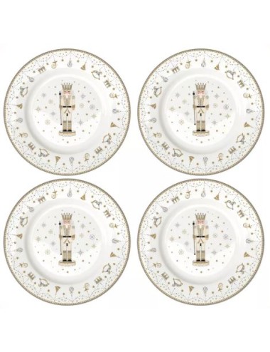 COFFRET 4 ASSIETTES DIM 19 CM PORCELAINE