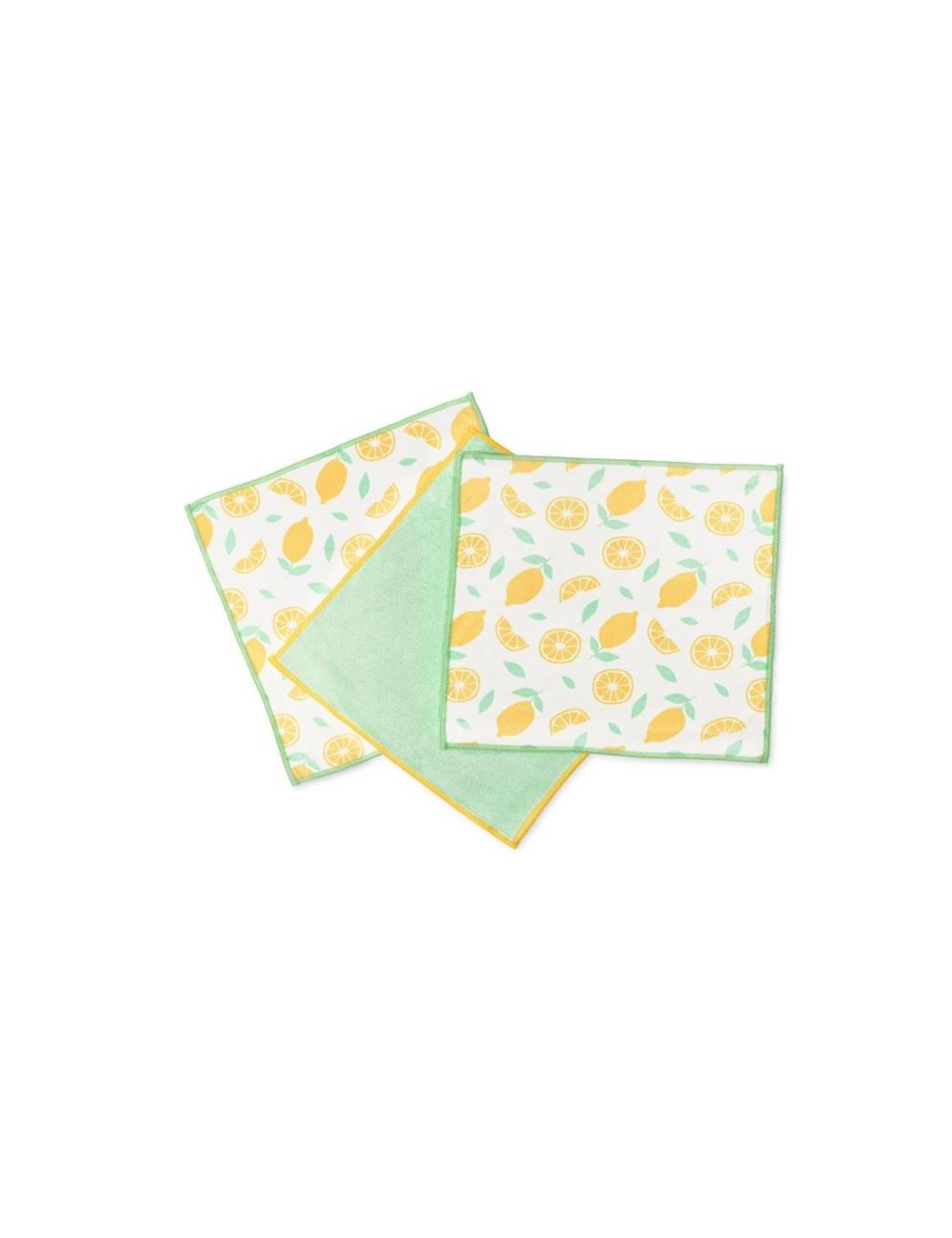LOT 3 CHIFFONS MULTIUSAGES MICROFIBRE RECYCLEE- CITRON