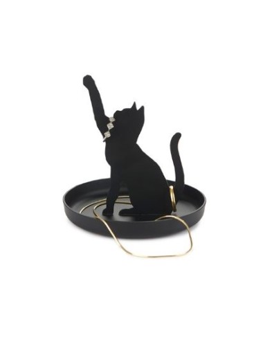 PORTE BAGUE FELINE NOIR