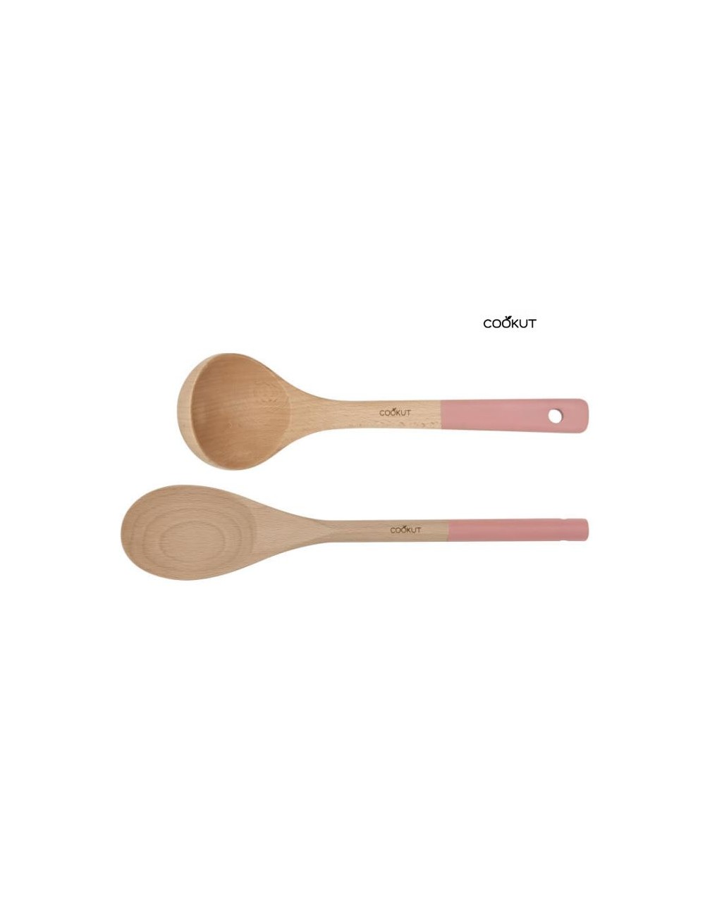 USTENSILES CUILL ET LOUCHE EN BOIS- ROSE