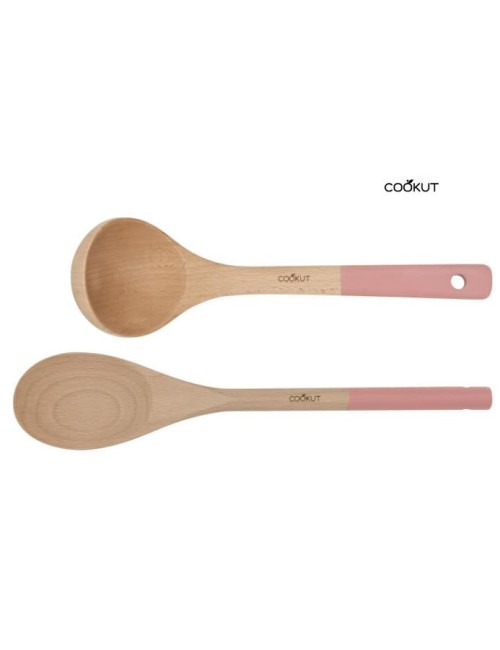 USTENSILES CUILL ET LOUCHE EN BOIS- ROSE