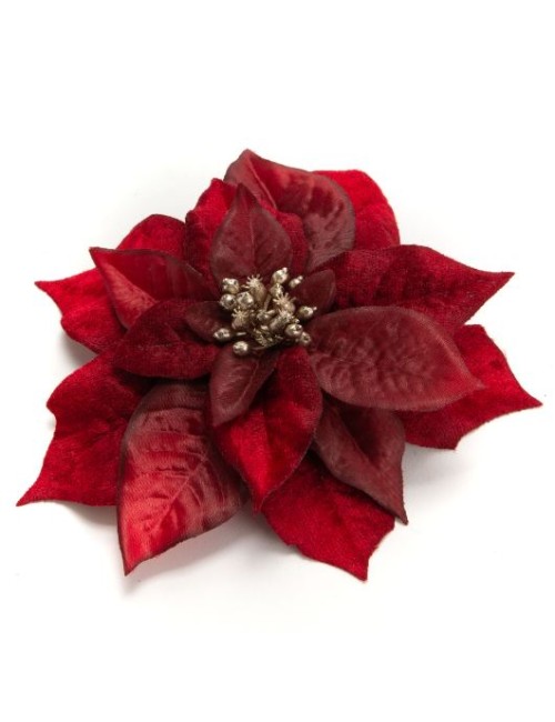 Ce coussin 40×40 en velours texturé apportera POINSETTIA CLIP D17 RG