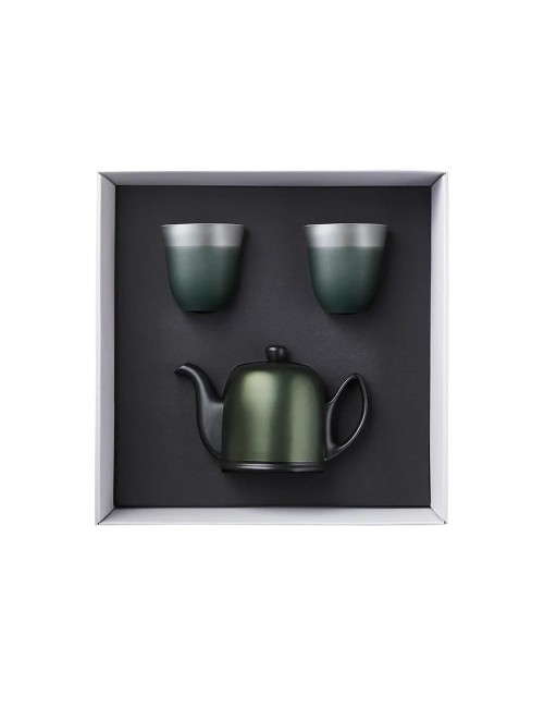 COFFRET THEIERE 4TAS+CLOCHE EMER 2MUGS