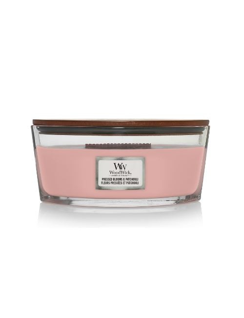 bougie élipse fleurs pressées et patchouli