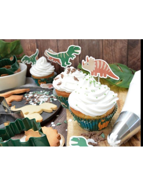 24 CAISSETTES+24 CAKE TOPPERS DINO