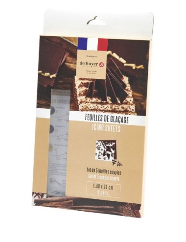 5 FEUILLES GLACAGE 30X20