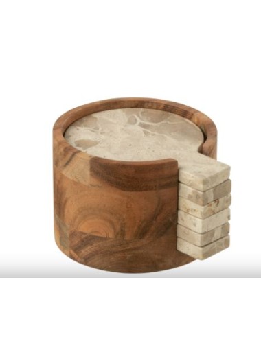 B4 SS-VERRE RND MARB BEI/MAR