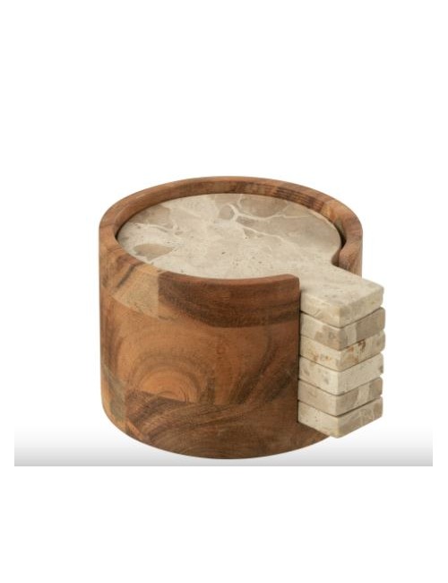 B4 SS-VERRE RND MARB BEI/MAR