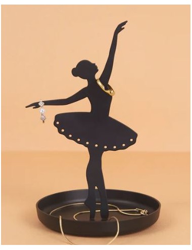 PORTE BAGUE BALLERINA NOIR METAL