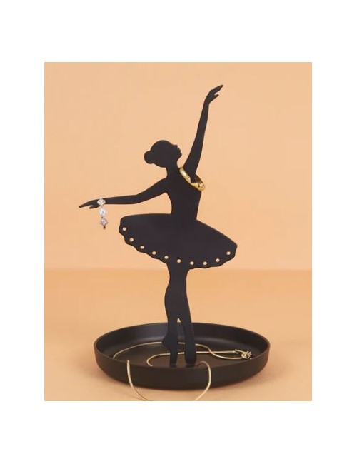 PORTE BAGUE BALLERINA NOIR METAL