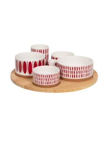 APERITIF 6PC D31CM MIKONOS ROUGE