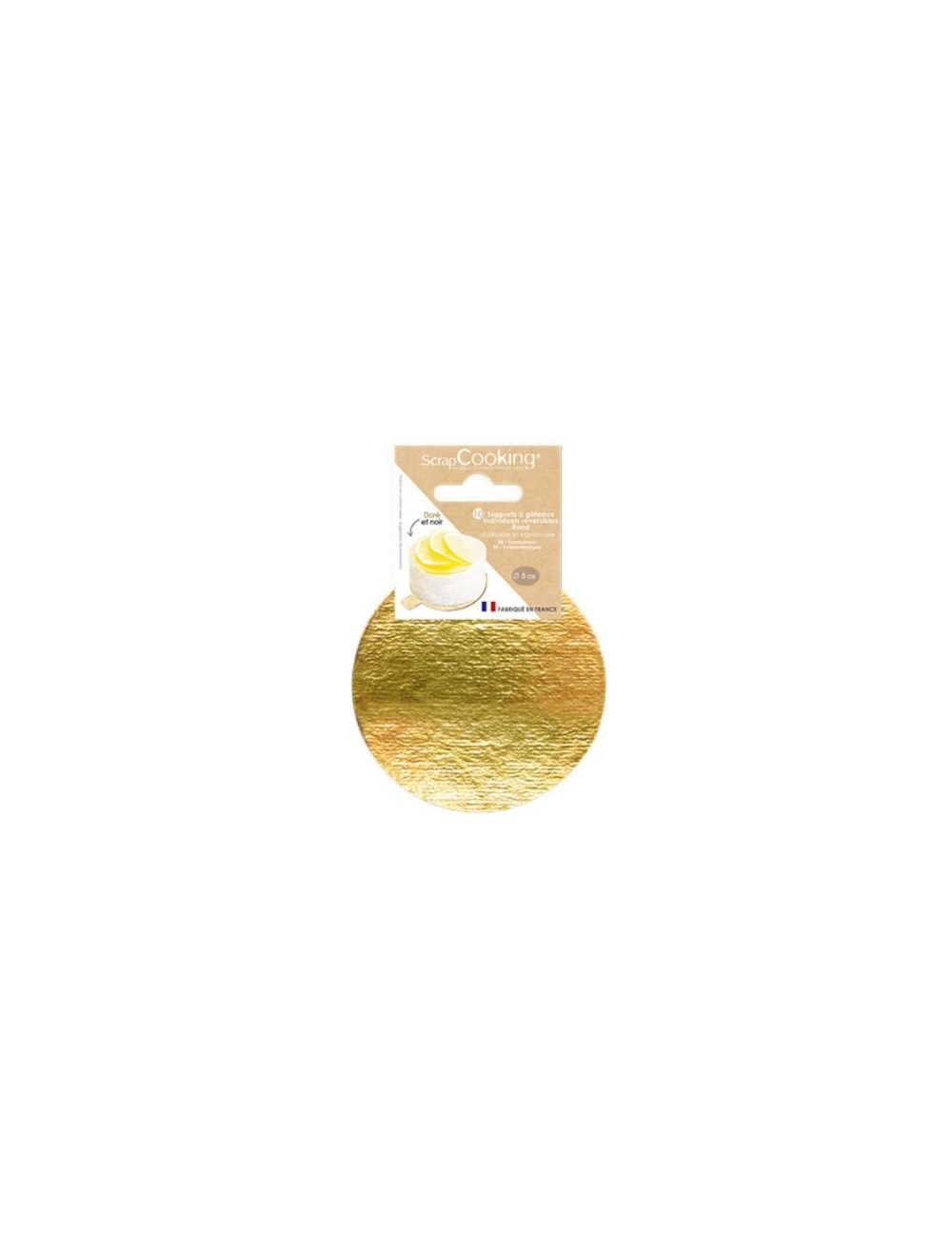 10 SUPPORTS OU/NOIR IND ROND 8CM