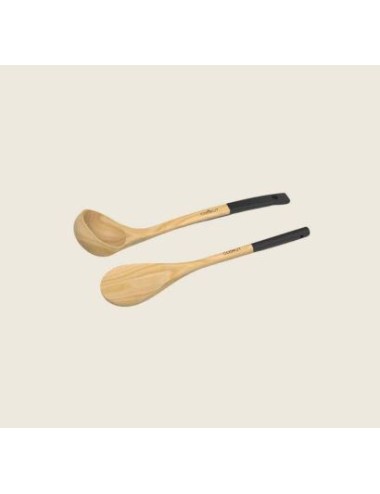 USTENSILES CUILL ET LOUCHE EN BOIS- NOIR