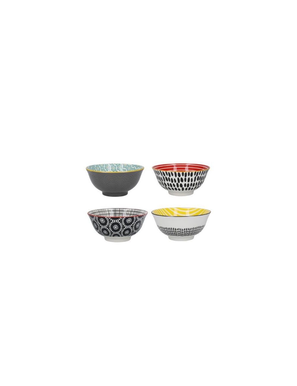LOT DE 4 BOL MONOCHROME