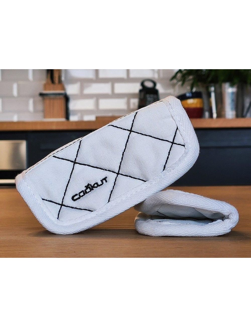 Paire De Maniques En Coton Blanc