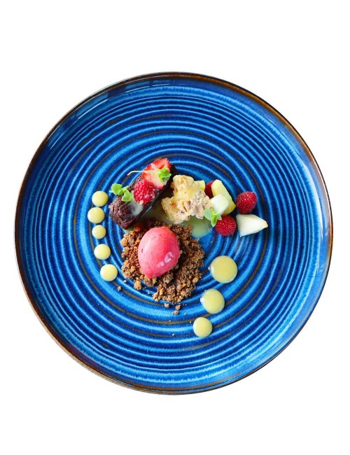 Assiette Plate Moon Bleue 27Cm